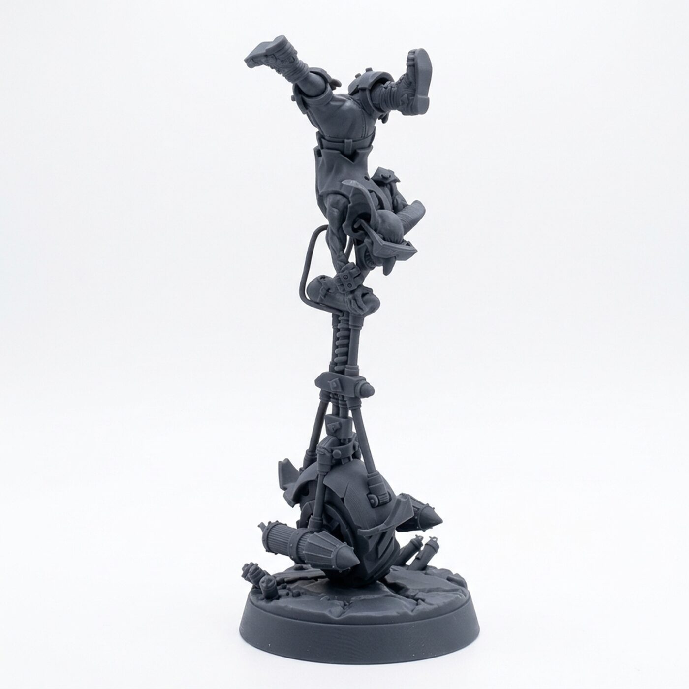 Unicycle Pose A Handstand Hustle - Gray Resin 3D Printed Miniature