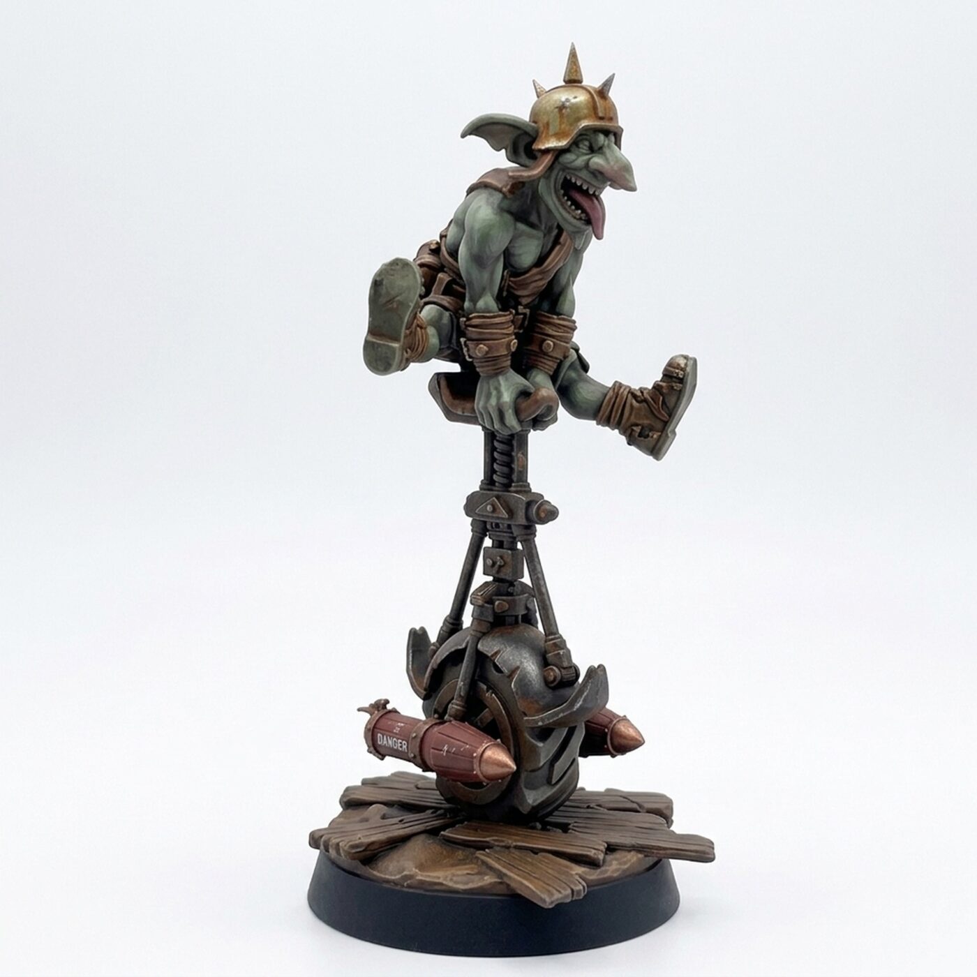 Unicycle Pose B Wild Wheelin Split - Painted 3D Printed Miniature