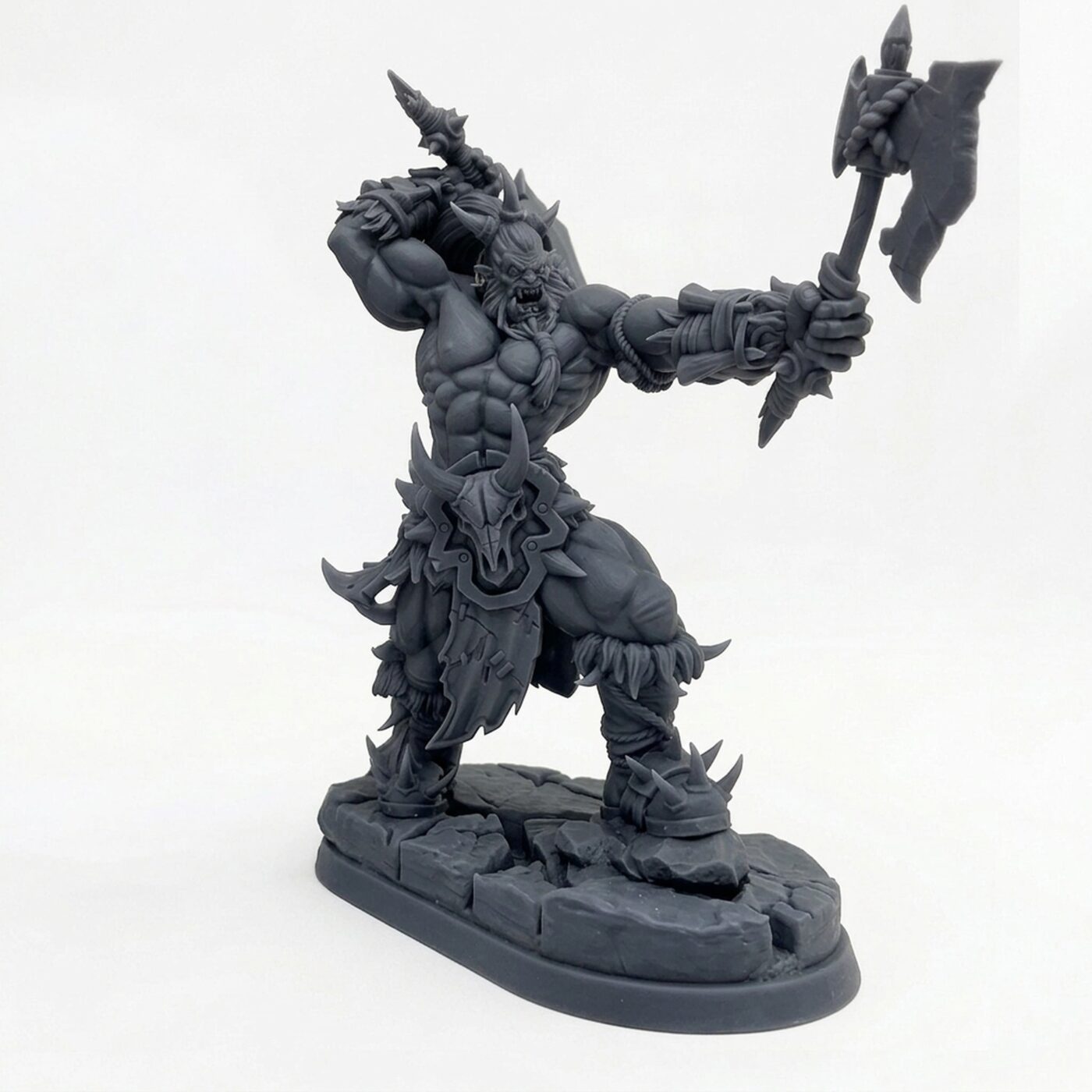 Untur Warrior Orc A - Gray Resin 3D Printed Miniature