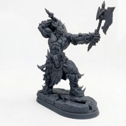 Untur Warrior Orc A - Gray Resin 3D Printed Miniature