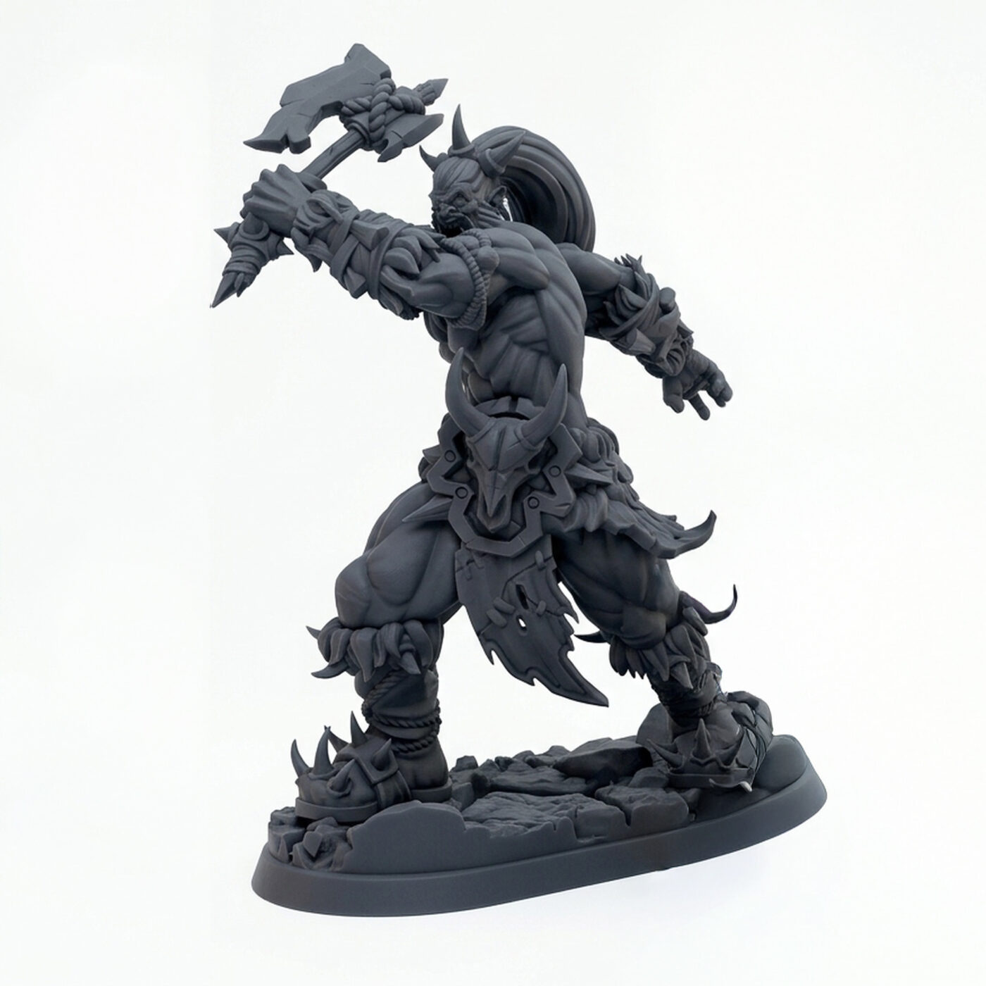 Untur Warrior Orc B - Gray Resin 3D Printed Miniature