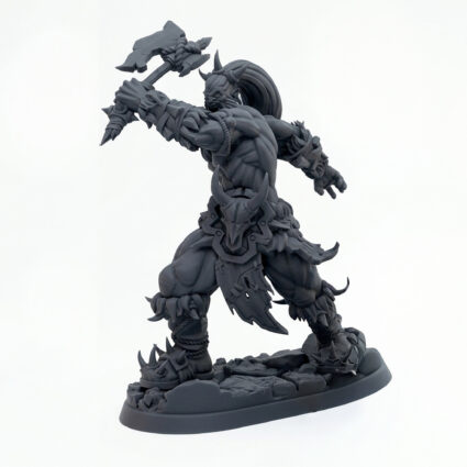 Untur Warrior Orc B - Gray Resin 3D Printed Miniature