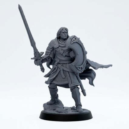 Varyon Knight of the Black Moon - Gray Resin 3D Printed Miniature