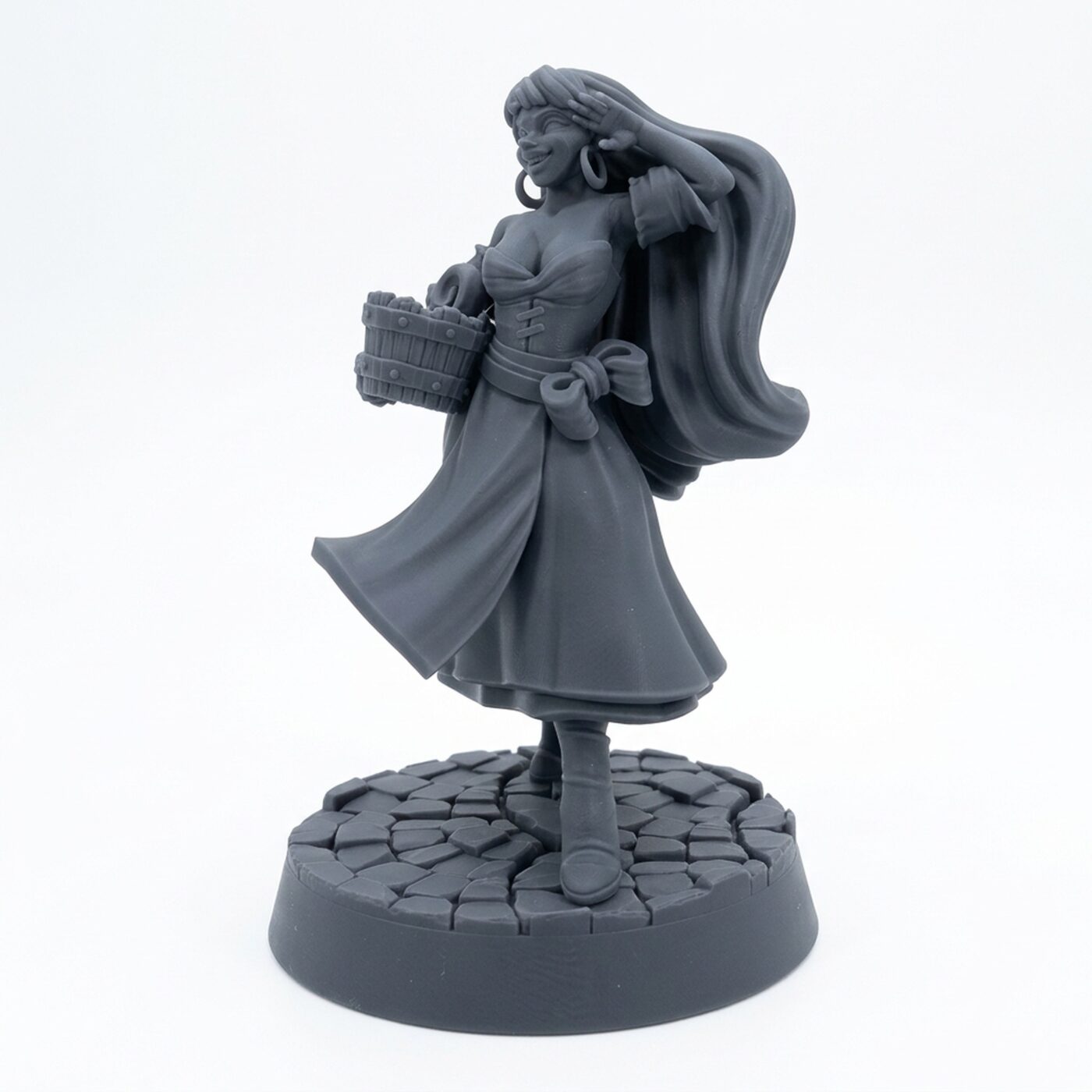 Victoria Flirting - Gray Resin 3D Printed Miniature