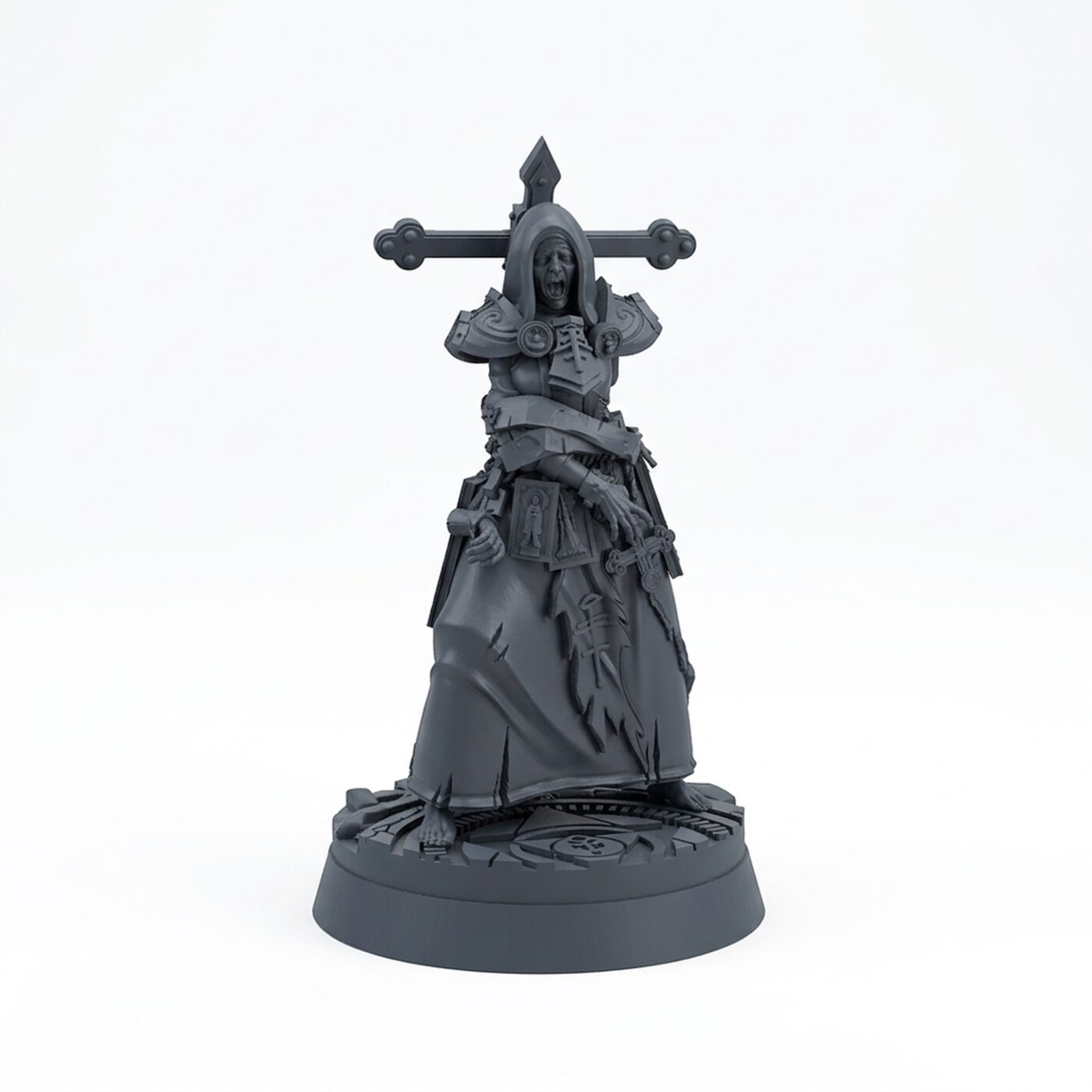 Vile Nun G - Gray Resin 3D Printed Miniature