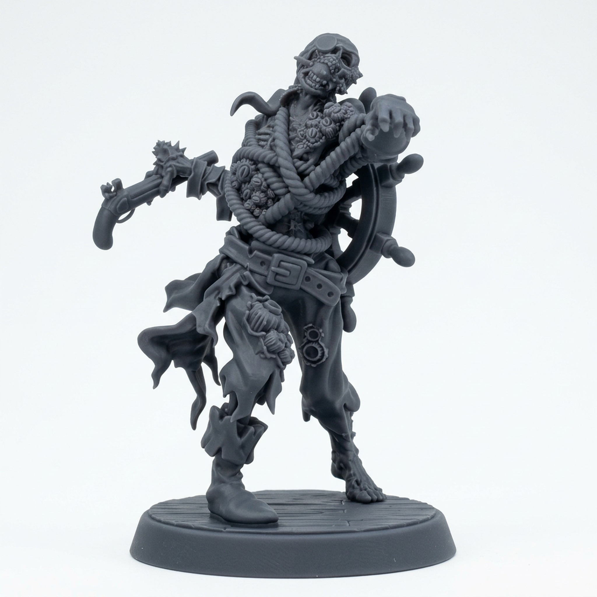 Voiceless Pirate A - Gray Resin 3D Printed Miniature
