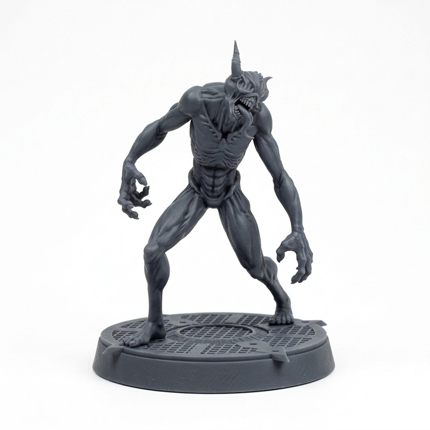 Walking Demon - Gray Resin 3D Printed Miniature
