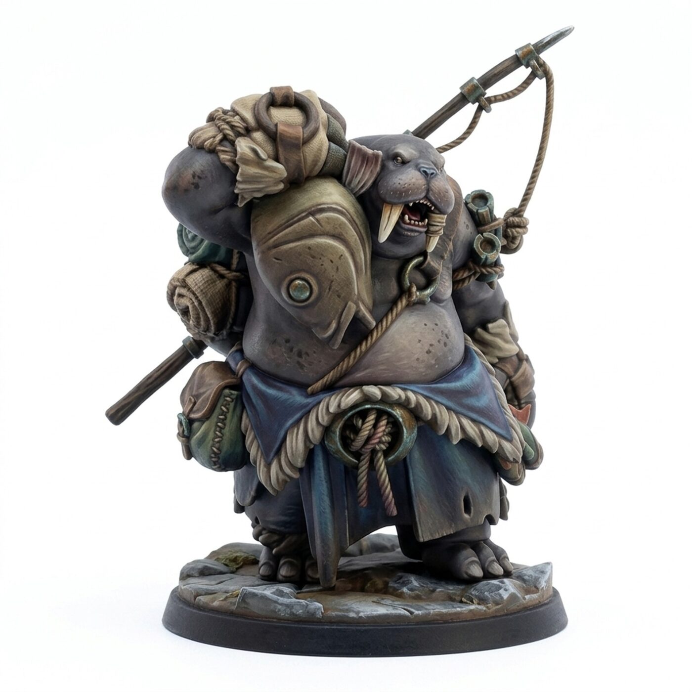 Walrus Fisher - Painted 3D Printed Miniature
