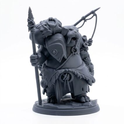 Walrus Hunter - Gray Resin 3D Printed Miniature
