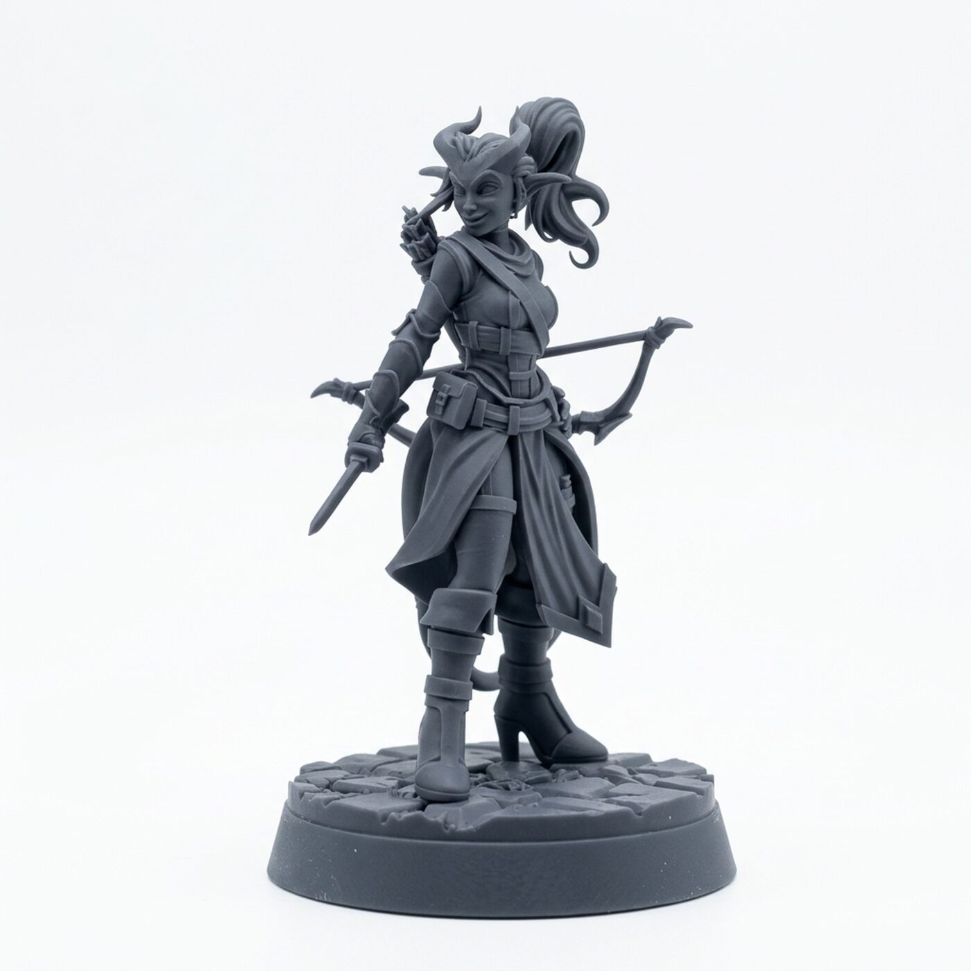 Watching Still - Gray Resin 3D Printed Miniature