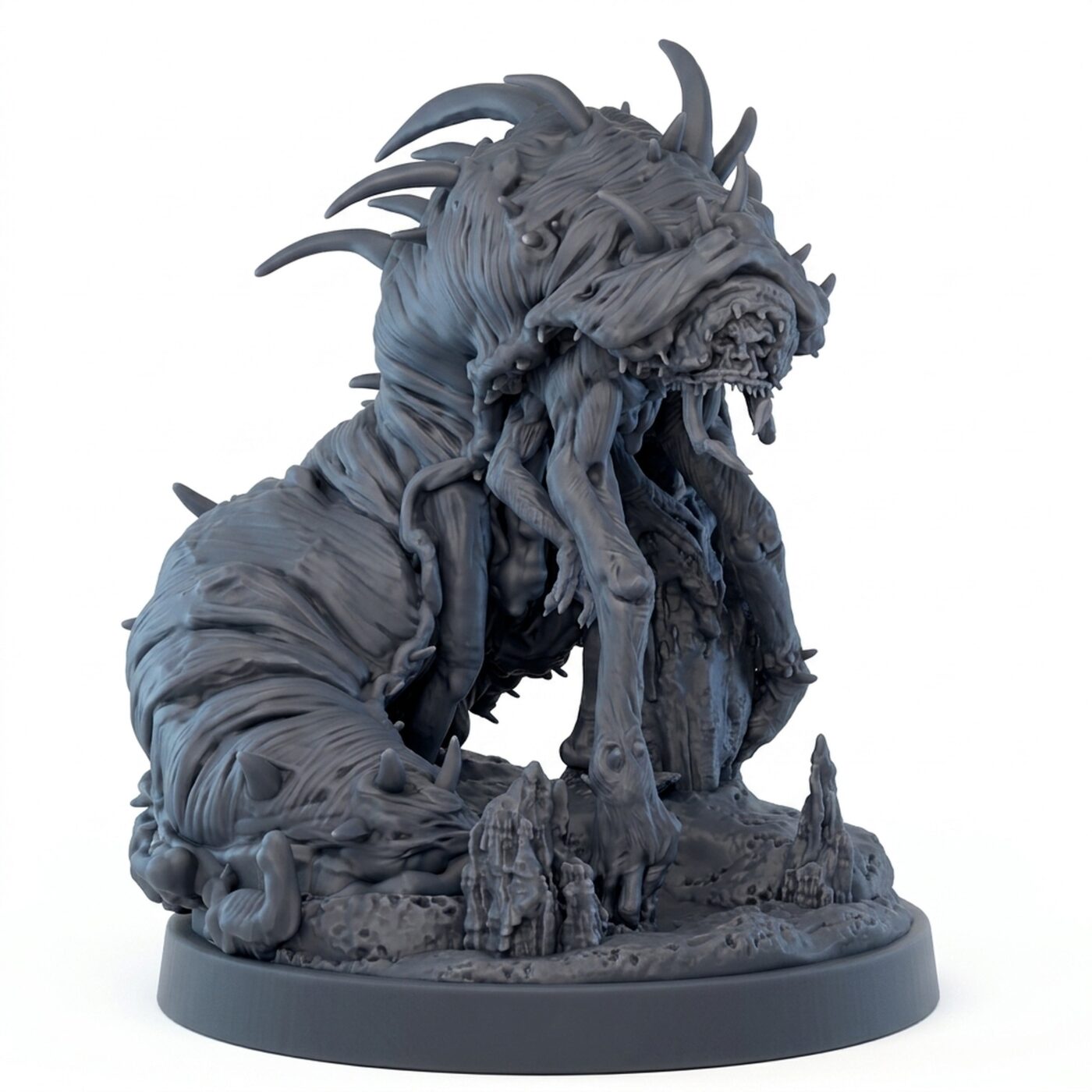 Whispering Worm B - Gray Resin 3D Printed Miniature