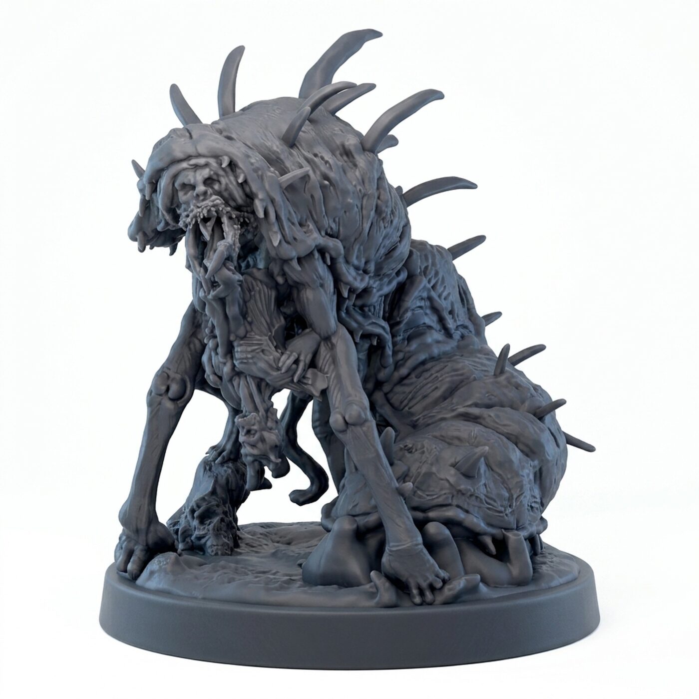 Whispering Worm 3 V B - Gray Resin 3D Printed Miniature