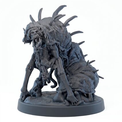 Whispering Worm 3 V B - Gray Resin 3D Printed Miniature