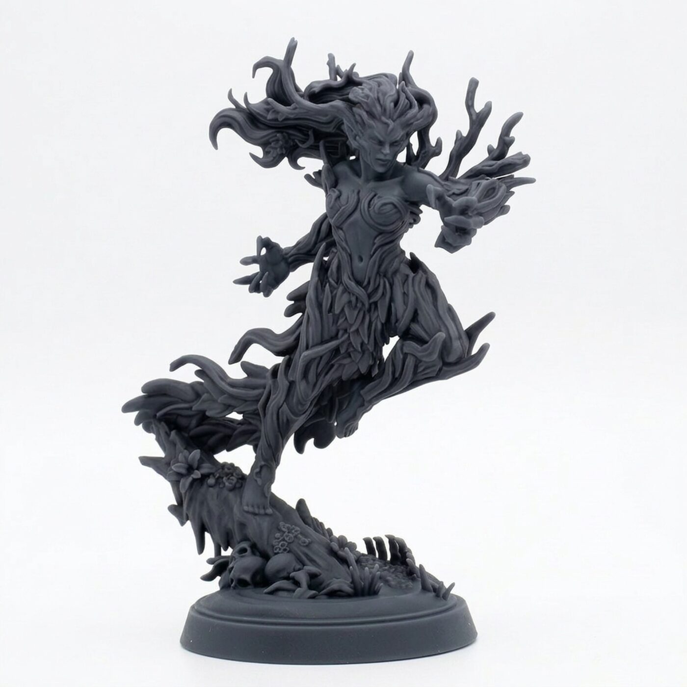 Whisperwood Druid V B - Gray Resin 3D Printed Miniature