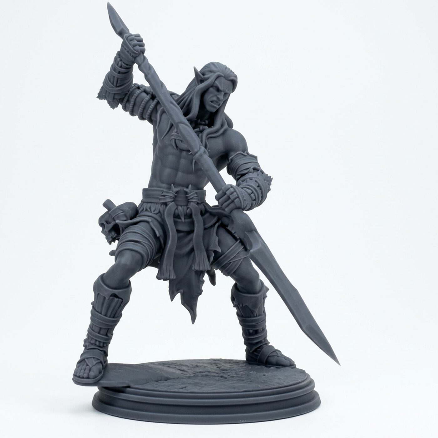Whisperwood Guardian C - Gray Resin 3D Printed Miniature