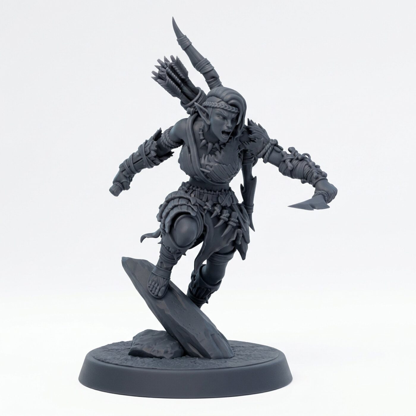 Whisperwood Ranger D - Gray Resin 3D Printed Miniature