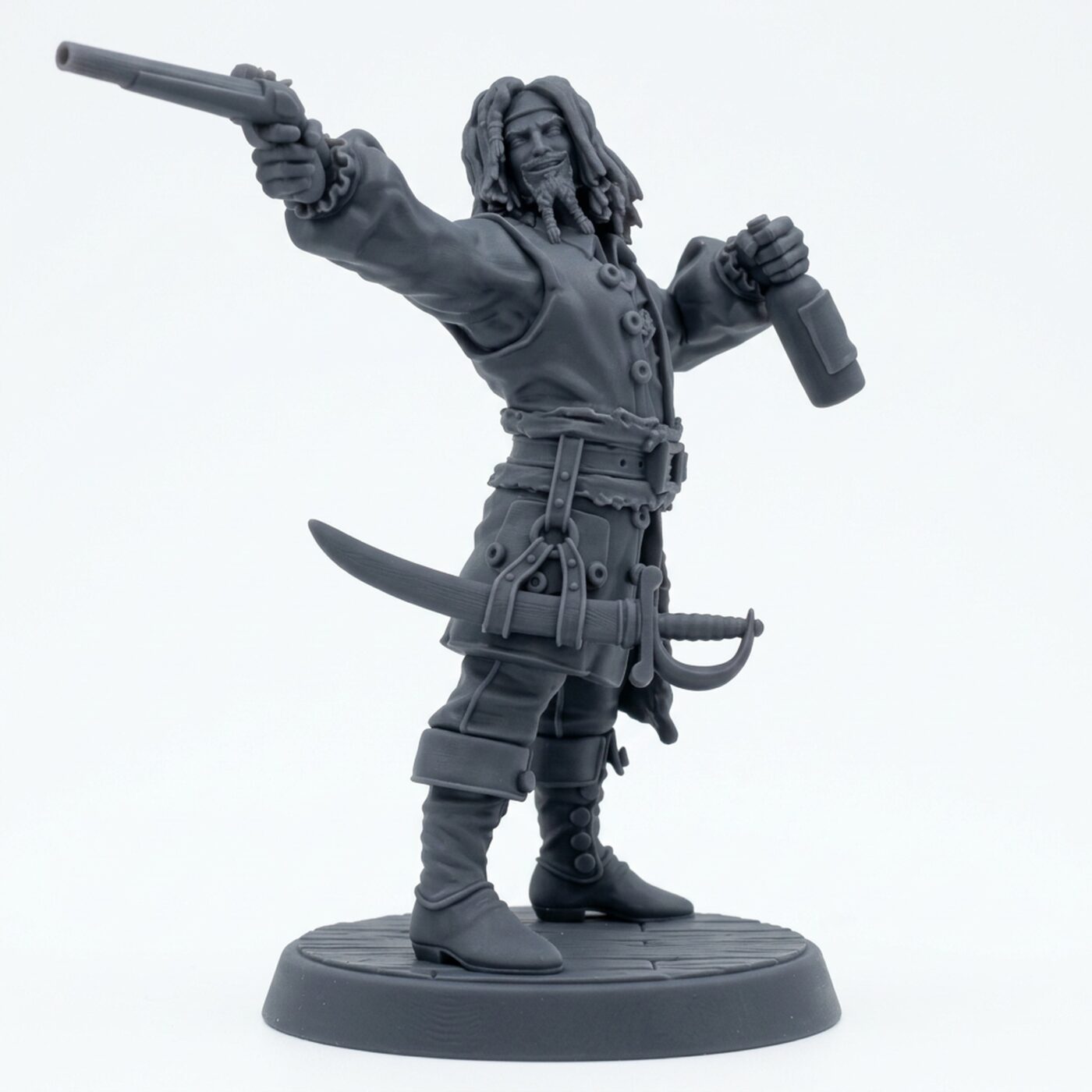 Wondersea Pirate Captain A - Gray Resin 3D Printed Miniature