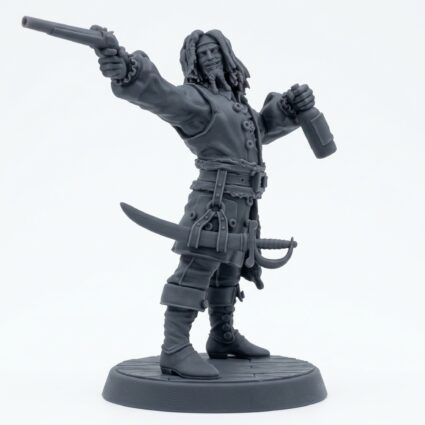 Wondersea Pirate Captain A - Gray Resin 3D Printed Miniature