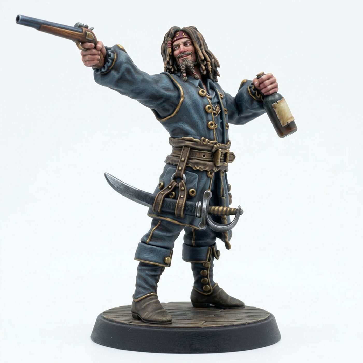Wondersea Pirate Captain A - Painted 3D Printed Miniature
