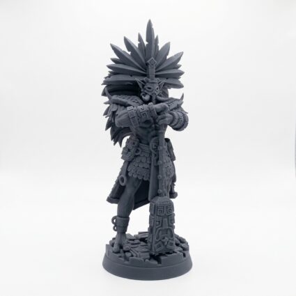 Yaotl Kiimil Emperor - Gray Resin 3D Printed Miniature