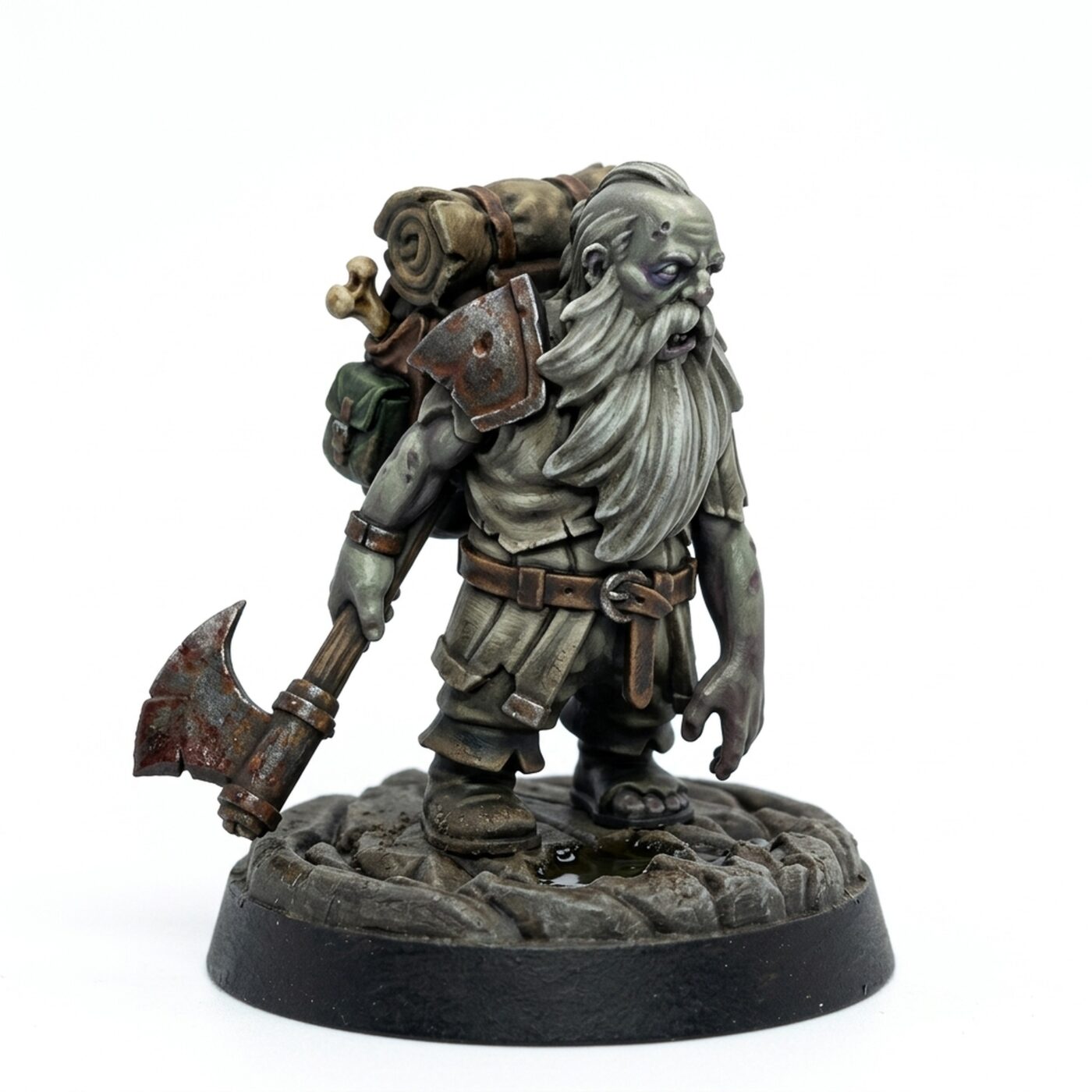 Zombie Dwarf - Painted 3D Printed Miniature