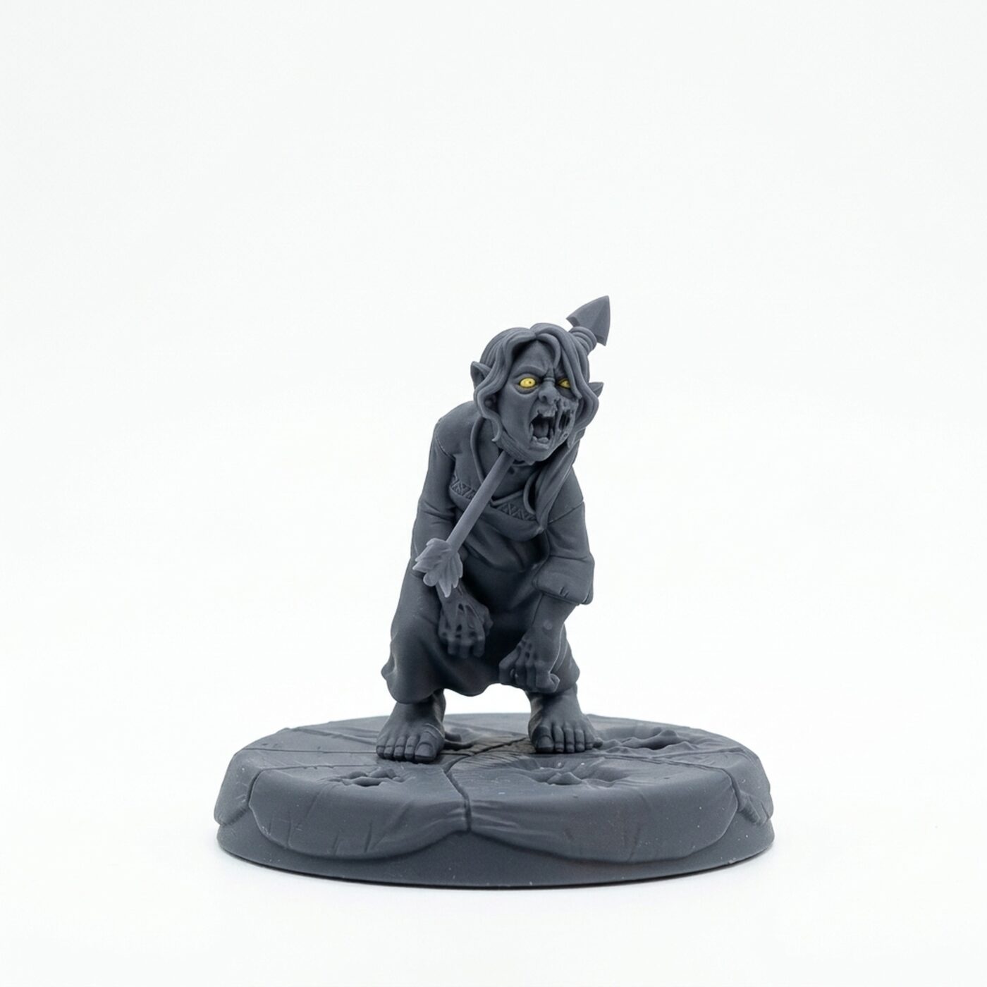 Zombified Halfling - Gray Resin 3D Printed Miniature