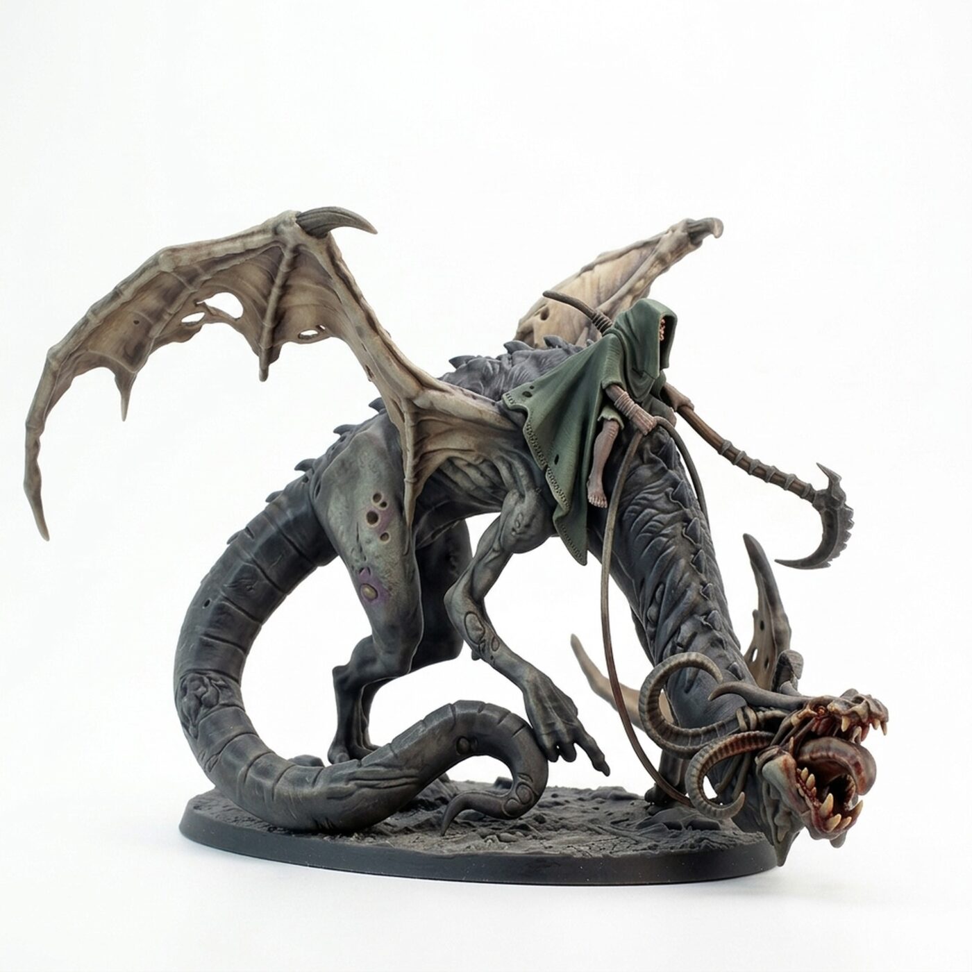 Zombified Necro Dragon - Painted 3D Printed Miniature