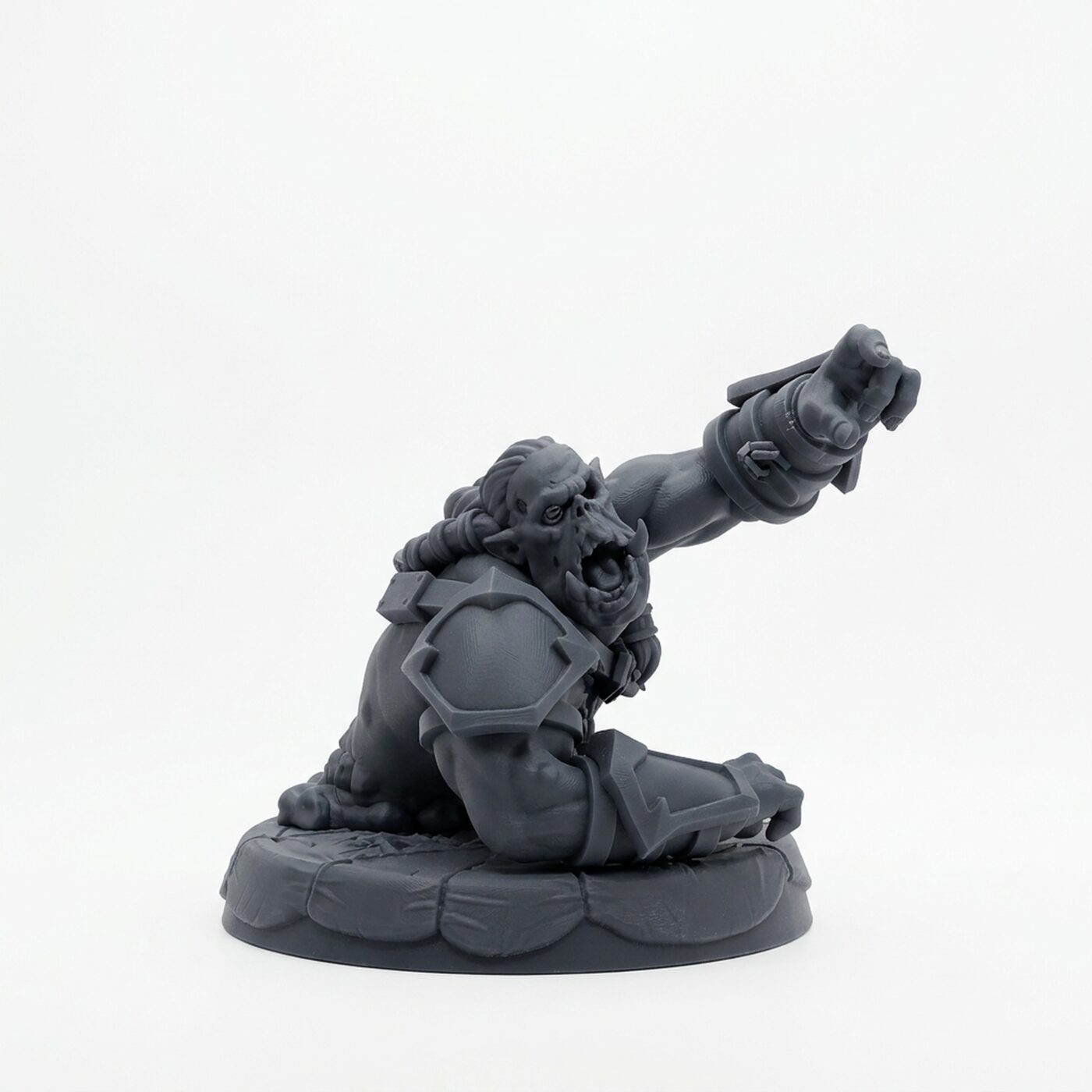 Zombieorc - Gray Resin 3D Printed Miniature