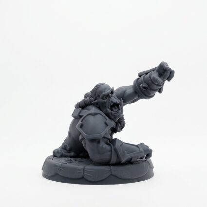 Zombieorc - Gray Resin 3D Printed Miniature