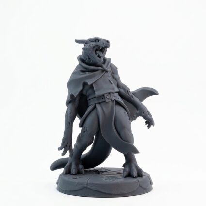 Zombified Dragonborn - Gray Resin 3D Printed Miniature