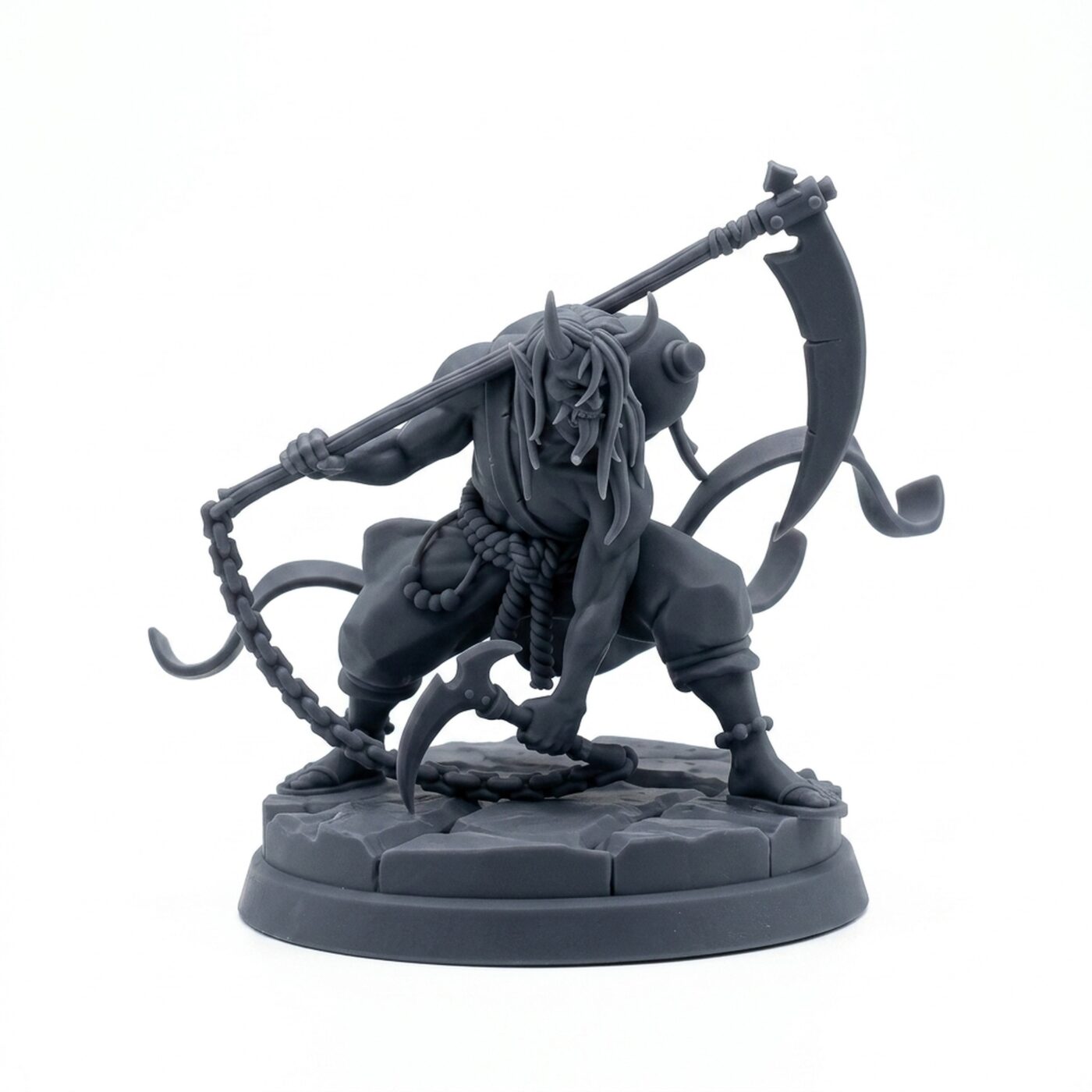 Oni Scythe A - Gray Resin 3D Printed Miniature