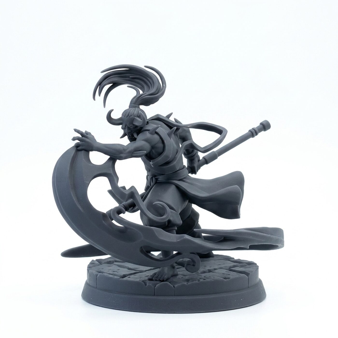 Oni Shaman - Gray Resin 3D Printed Miniature