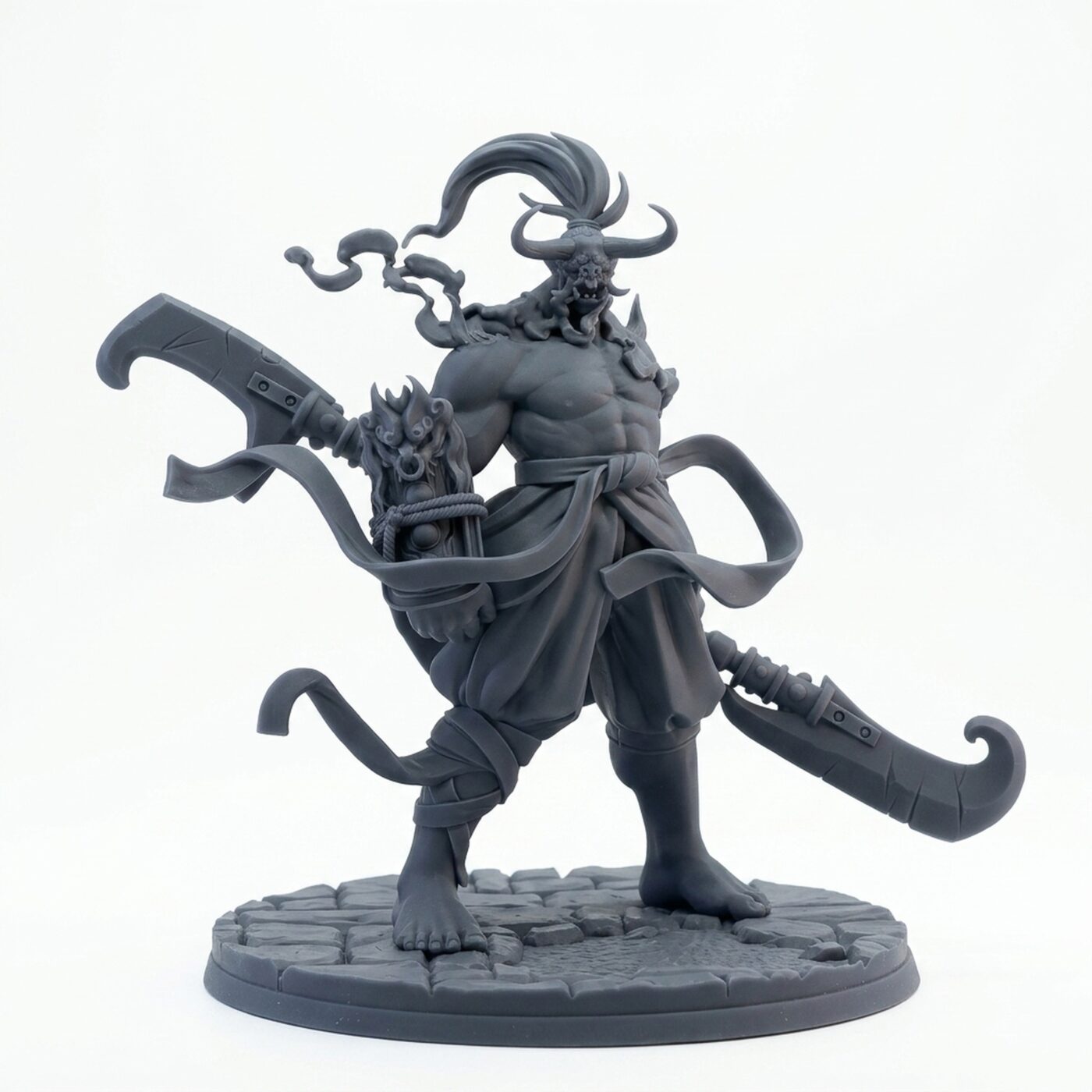 Oni War Tyrant - Gray Resin 3D Printed Miniature